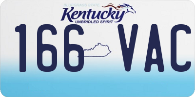 KY license plate 166VAC