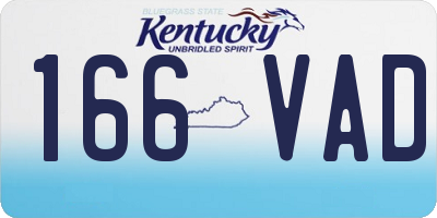 KY license plate 166VAD