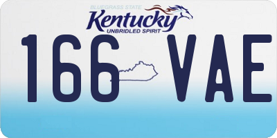 KY license plate 166VAE