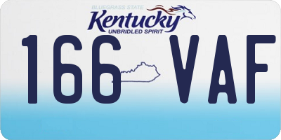 KY license plate 166VAF