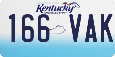 KY license plate 166VAK
