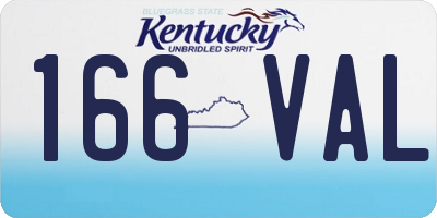 KY license plate 166VAL