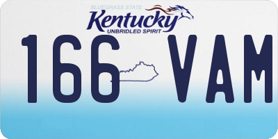 KY license plate 166VAM