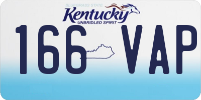 KY license plate 166VAP
