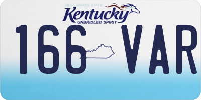 KY license plate 166VAR