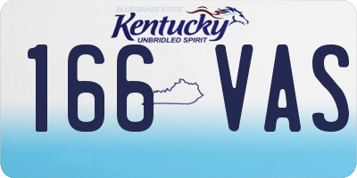 KY license plate 166VAS