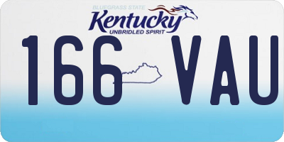 KY license plate 166VAU