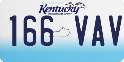 KY license plate 166VAV