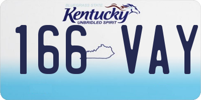 KY license plate 166VAY