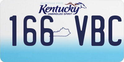 KY license plate 166VBC