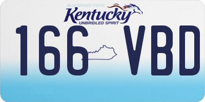 KY license plate 166VBD
