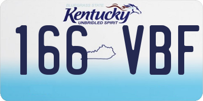 KY license plate 166VBF