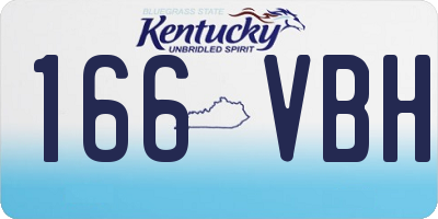 KY license plate 166VBH