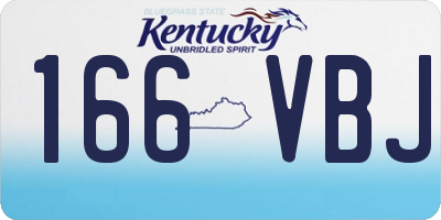 KY license plate 166VBJ