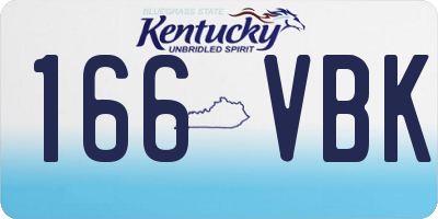 KY license plate 166VBK