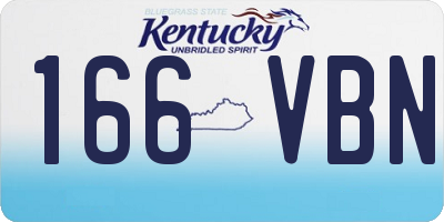 KY license plate 166VBN