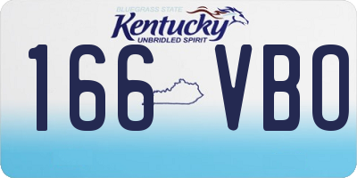 KY license plate 166VBO