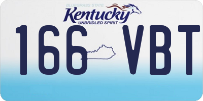 KY license plate 166VBT