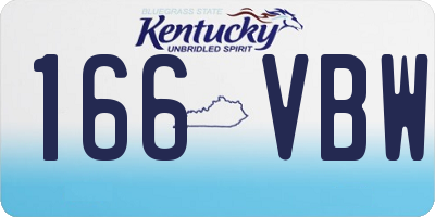 KY license plate 166VBW