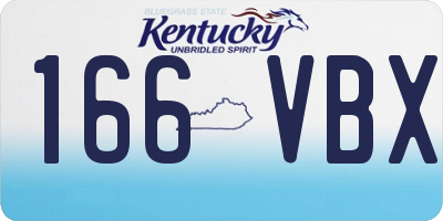 KY license plate 166VBX