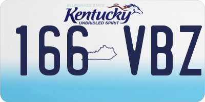 KY license plate 166VBZ