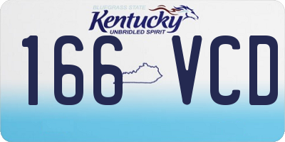 KY license plate 166VCD