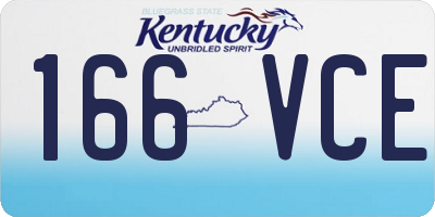 KY license plate 166VCE