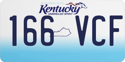 KY license plate 166VCF