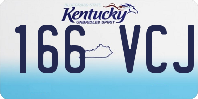 KY license plate 166VCJ