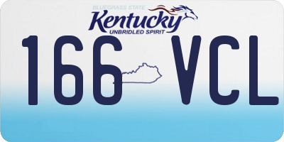 KY license plate 166VCL
