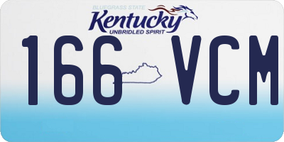 KY license plate 166VCM