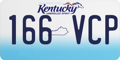 KY license plate 166VCP