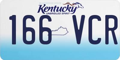 KY license plate 166VCR