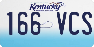 KY license plate 166VCS