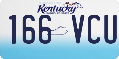 KY license plate 166VCU