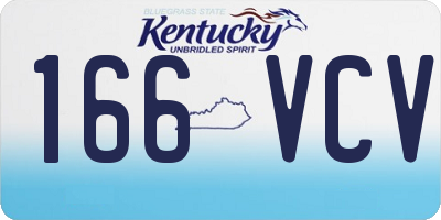 KY license plate 166VCV