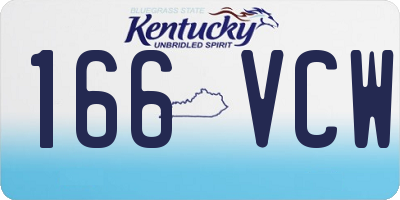KY license plate 166VCW