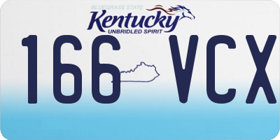 KY license plate 166VCX