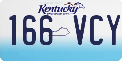 KY license plate 166VCY