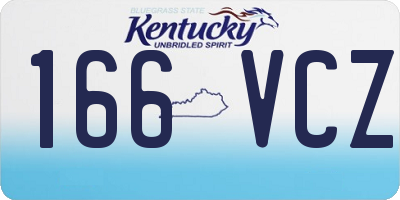 KY license plate 166VCZ