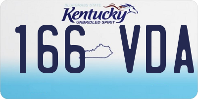 KY license plate 166VDA