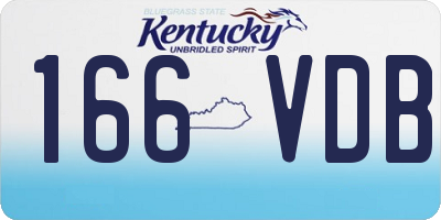 KY license plate 166VDB