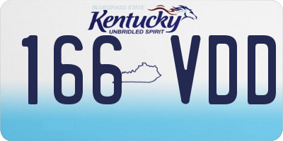KY license plate 166VDD