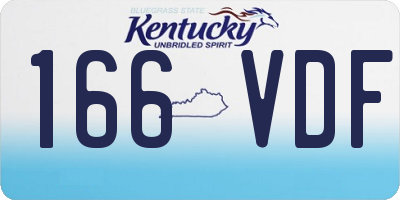 KY license plate 166VDF
