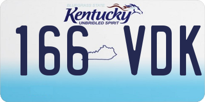 KY license plate 166VDK