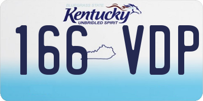 KY license plate 166VDP