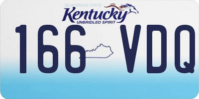 KY license plate 166VDQ