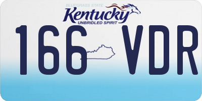 KY license plate 166VDR