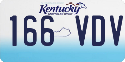 KY license plate 166VDV
