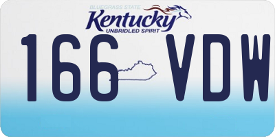 KY license plate 166VDW